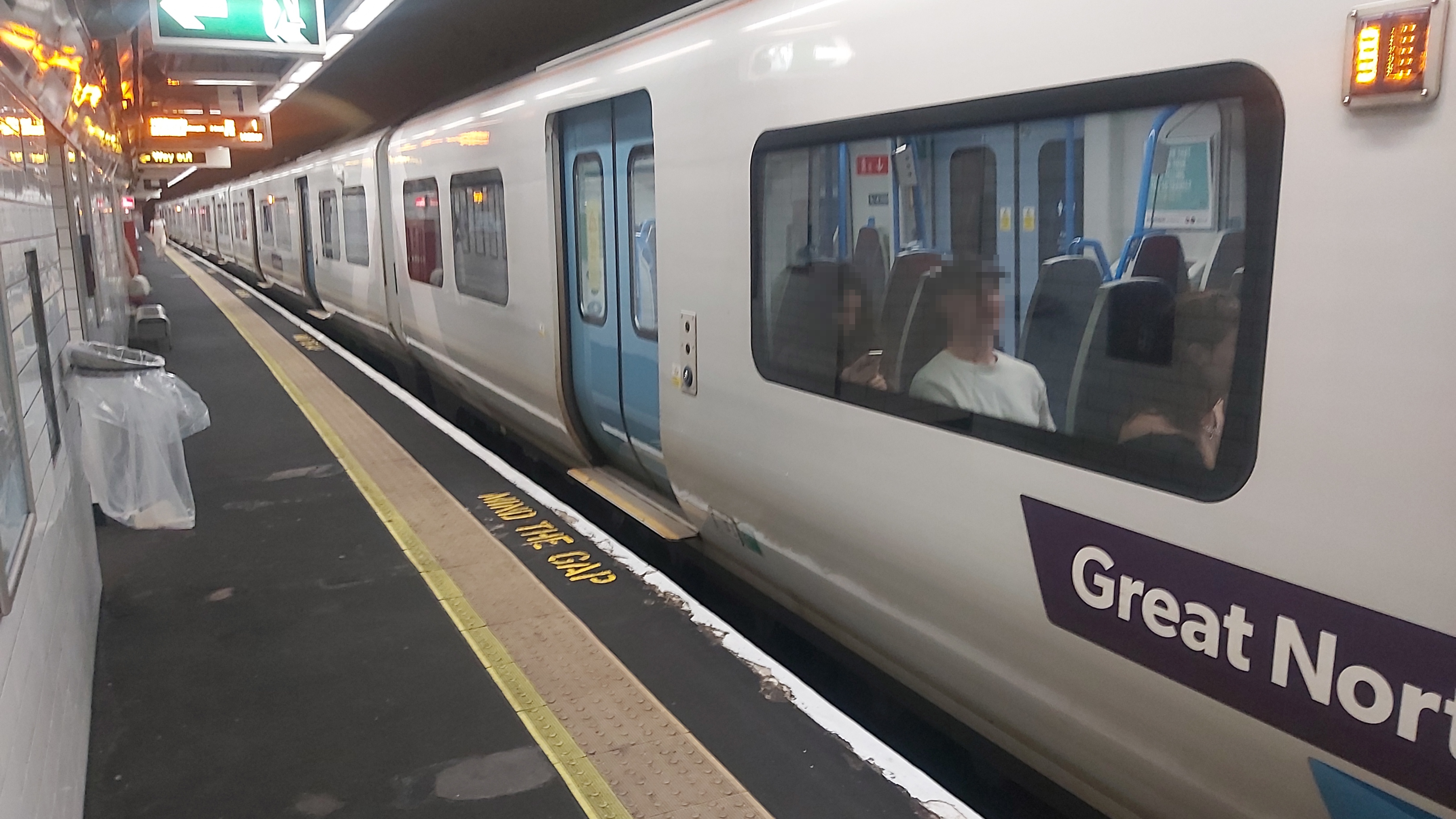 A train pulled into the underground platforms at Highbury & Islington.