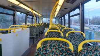 The top floor of a
                            double-decker bus, completely empty.